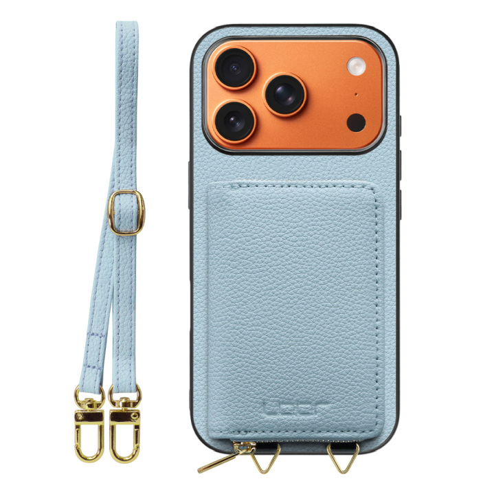 [ LOOF LUXURY-SHELL POUCH ] iPhone 17 Pro iPhone17 Pro アイフォン17 プロ ケース ショルダー スマホショルダー 背面 収納 ポーチ付き カバー スマホケース ストラップ 本革 [ iPhone 17 Pro 用 ]