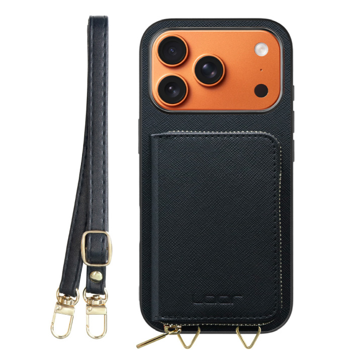 [ LOOF CASUAL-SHELL POUCH ] iPhone 17 Pro iPhone17 Pro アイフォン17 プロ ケース ショルダー スマホショルダー 背面 収納 ポーチ付き カバー スマホケース ストラップ レザー [ iPhone 17 Pro 用 ]
