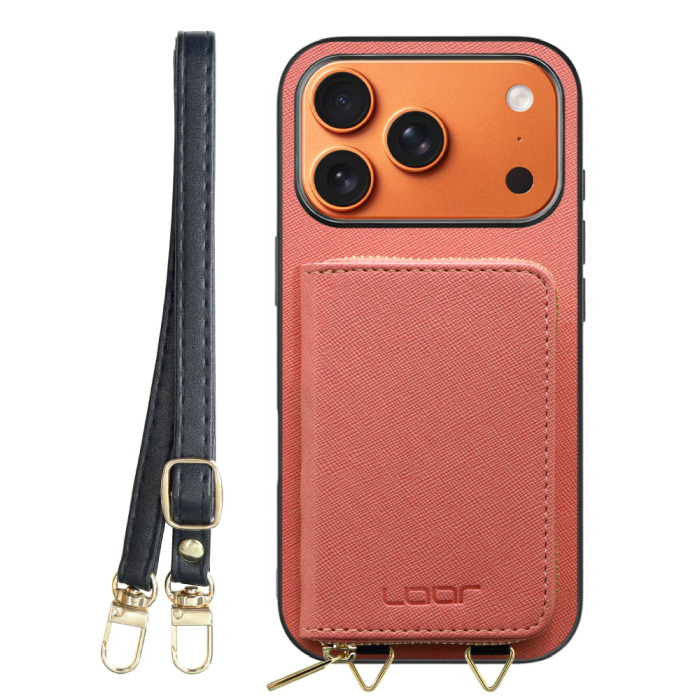 [ LOOF CASUAL-SHELL POUCH ] iPhone 17 Pro iPhone17 Pro アイフォン17 プロ ケース ショルダー スマホショルダー 背面 収納 ポーチ付き カバー スマホケース ストラップ レザー [ iPhone 17 Pro 用 ]