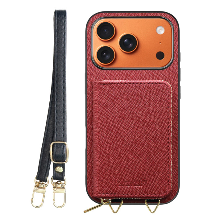 [ LOOF CASUAL-SHELL POUCH ] iPhone 17 Pro iPhone17 Pro アイフォン17 プロ ケース ショルダー スマホショルダー 背面 収納 ポーチ付き カバー スマホケース ストラップ レザー [ iPhone 17 Pro 用 ]