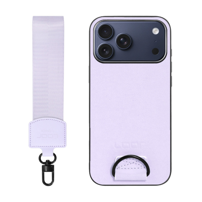 [ LOOF STRAP-SHELL (ショートVer.) ] iPhone 17 Pro Max iPhone17 Pro Max アイフォン17 プロ マックス スマホケース 背面 ケース カバー ハードケース ハンドストラップ  本革 [ iPhone 17 Pro Max 用 ]