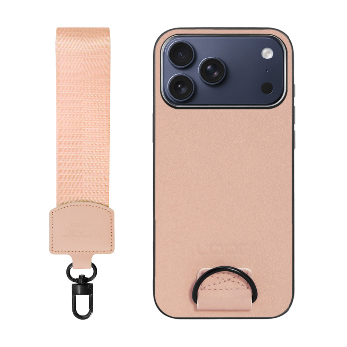 [ LOOF STRAP-SHELL (ショートVer.) ] iPhone 17 Pro Max iPhone17 Pro Max アイフォン17 プロ マックス スマホケース 背面 ケース カバー ハードケース ハンドストラップ  本革 [ iPhone 17 Pro Max 用 ]