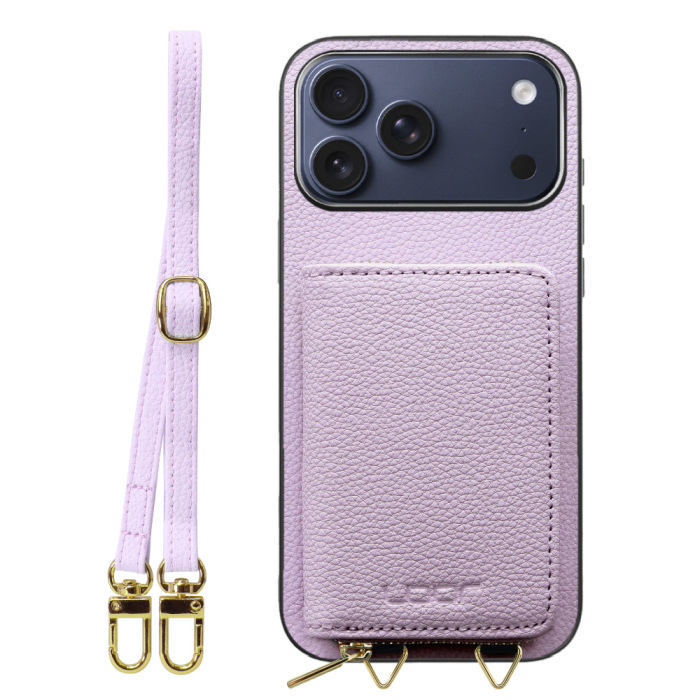 [ LOOF LUXURY-SHELL POUCH ] iPhone 17 Pro Max iPhone17 Pro Max アイフォン17 プロ マックス ケース ショルダー スマホショルダー 背面 収納 ポーチ付き カバー スマホケース ストラップ 本革 [ iPhone 17 Pro Max 用 ]