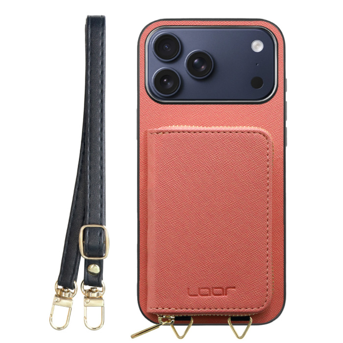 [ LOOF CASUAL-SHELL POUCH ] iPhone 17 Pro Max iPhone17 Pro Max アイフォン17 プロ マックス ケース ショルダー スマホショルダー 背面 収納 ポーチ付き カバー スマホケース ストラップ レザー [ iPhone 17 Pro Max 用 ]