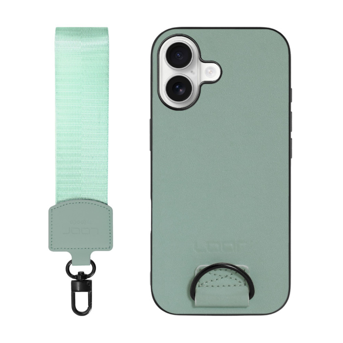 [ LOOF STRAP-SHELL (ショートVer.) ] iPhone 17 iPhone17 アイフォン17 iPhone 17 アイフォン 17 スマホケース 背面 ケース カバー ハードケース ハンドストラップ  本革 [ iPhone 17 用 ]