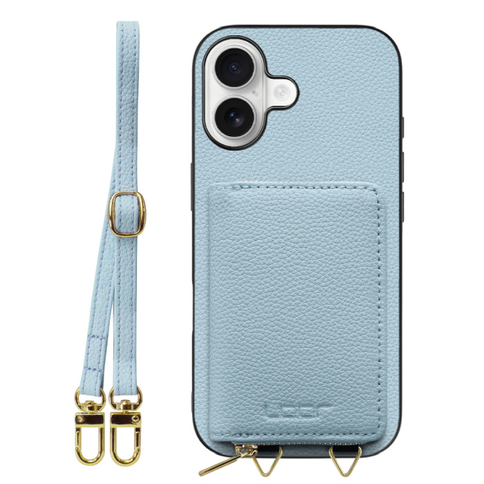 [ LOOF LUXURY-SHELL POUCH ] iPhone 17 iPhone17 アイフォン17 iPhone 17 アイフォン 17 ケース ショルダー スマホショルダー 背面 収納 ポーチ付き カバー スマホケース ストラップ 本革 [ iPhone 17 用 ]