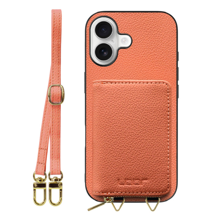 [ LOOF LUXURY-SHELL POUCH ] iPhone 17 iPhone17 アイフォン17 iPhone 17 アイフォン 17 ケース ショルダー スマホショルダー 背面 収納 ポーチ付き カバー スマホケース ストラップ 本革 [ iPhone 17 用 ]