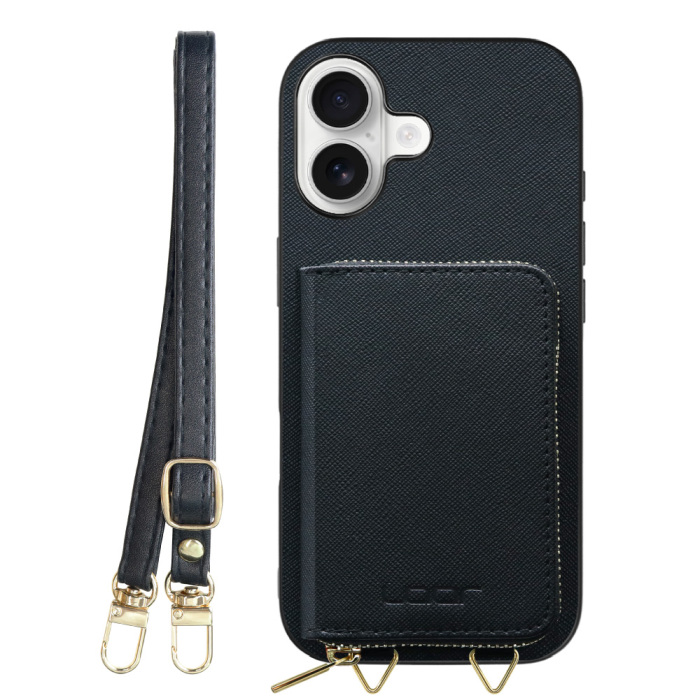 [ LOOF CASUAL-SHELL POUCH ] iPhone 17 iPhone17 アイフォン17 iPhone 17 アイフォン 17 ケース ショルダー スマホショルダー 背面 収納 ポーチ付き カバー スマホケース ストラップ レザー [ iPhone 17 用 ]