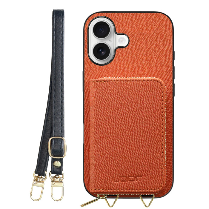 [ LOOF CASUAL-SHELL POUCH ] iPhone 17 iPhone17 アイフォン17 iPhone 17 アイフォン 17 ケース ショルダー スマホショルダー 背面 収納 ポーチ付き カバー スマホケース ストラップ レザー [ iPhone 17 用 ]