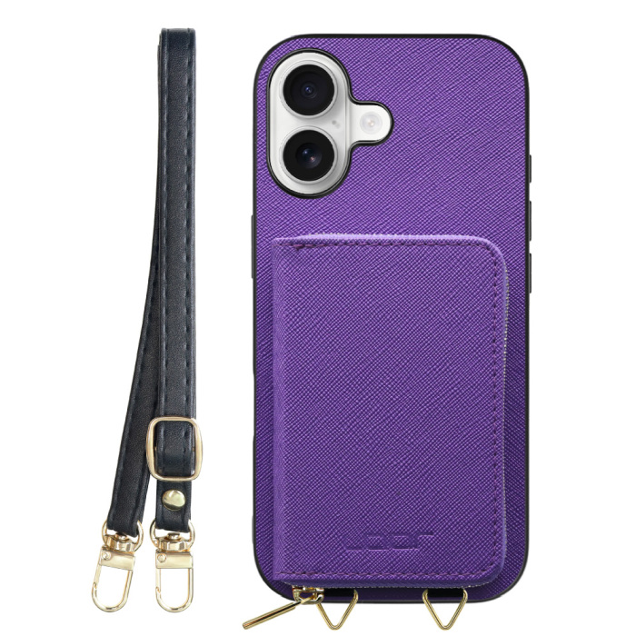 [ LOOF CASUAL-SHELL POUCH ] iPhone 17 iPhone17 アイフォン17 iPhone 17 アイフォン 17 ケース ショルダー スマホショルダー 背面 収納 ポーチ付き カバー スマホケース ストラップ レザー [ iPhone 17 用 ]