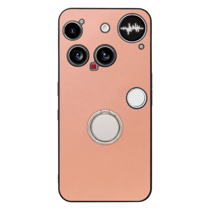 [ LOOF RING-SHELL (シンプル Ver.) ] Nothing Phone (3) ナッシングフォンスリー スマホケース 背面 ケース カバー ハードケース スマホリング リング付き 本革 ストラップホール [ Nothing Phone (3) 用 ]
