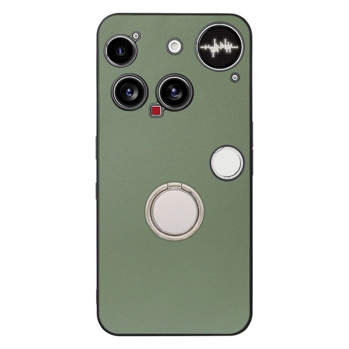 [ LOOF RING-SHELL (シンプル Ver.) ] Nothing Phone (3) ナッシングフォンスリー スマホケース 背面 ケース カバー ハードケース スマホリング リング付き 本革 ストラップホール [ Nothing Phone (3) 用 ]