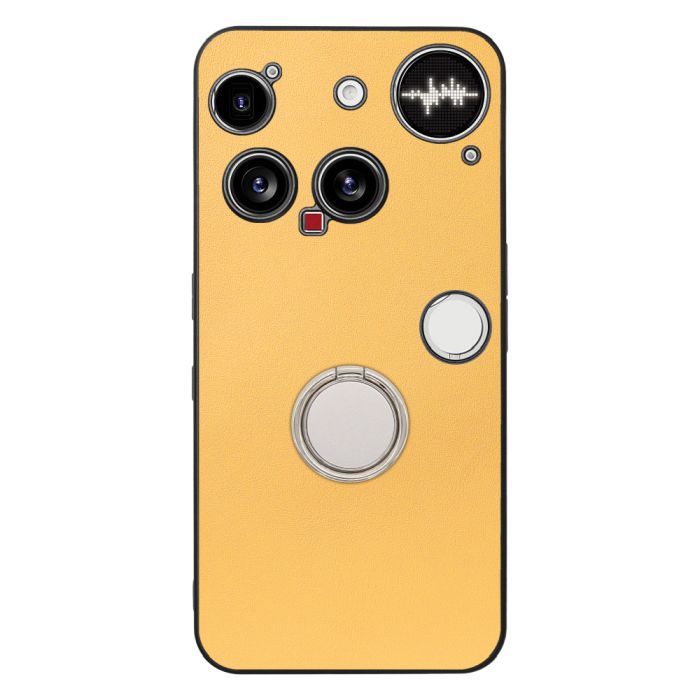 [ LOOF RING-SHELL (シンプル Ver.) ] Nothing Phone (3) ナッシングフォンスリー スマホケース 背面 ケース カバー ハードケース スマホリング リング付き 本革 ストラップホール [ Nothing Phone (3) 用 ]