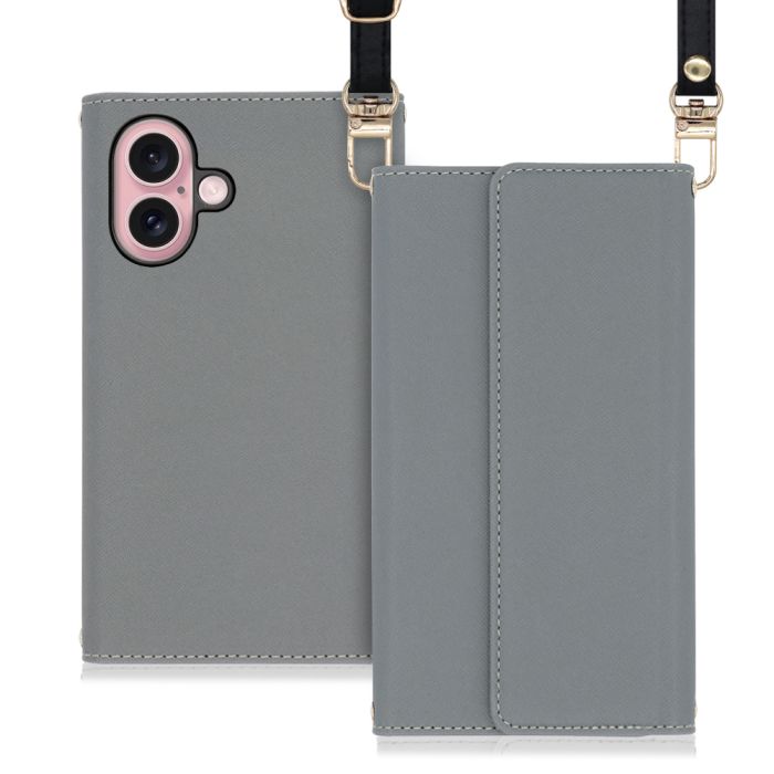 [ LOOF STRAP ] iPhone 16 iPhone16 アイフォン16 iPhone 16 アイフォン 16 スマホケース ケース カバー ショルダー スマホショルダー ストラップ 肩掛け 首掛け 手帳型ケース カード収納 マグネット付き [ iPhone 16 ]