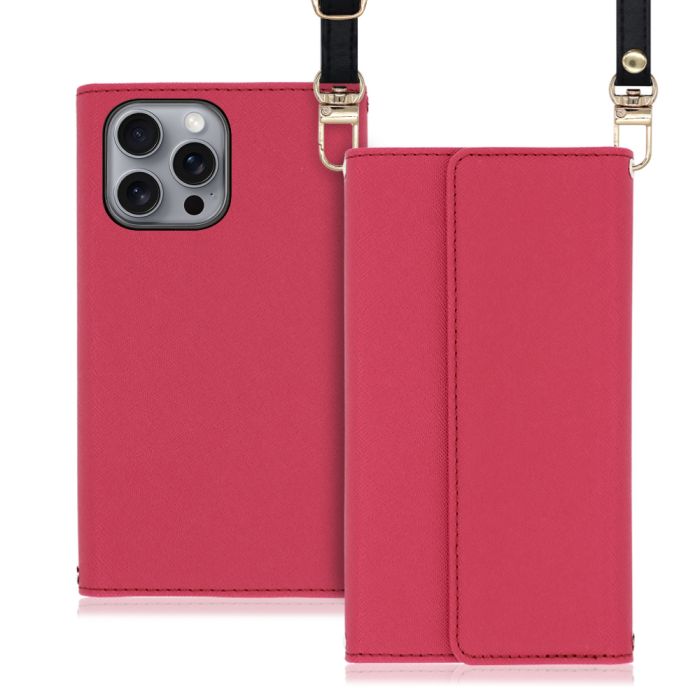 [ LOOF STRAP ] iPhone 16 Pro Max iPhone16 Pro Max アイフォン16 プロ マックス スマホケース ケース カバー ショルダー スマホショルダー ストラップ 肩掛け 首掛け 手帳型ケース カード収納 マグネット付き [ iPhone 16 Pro Max ]