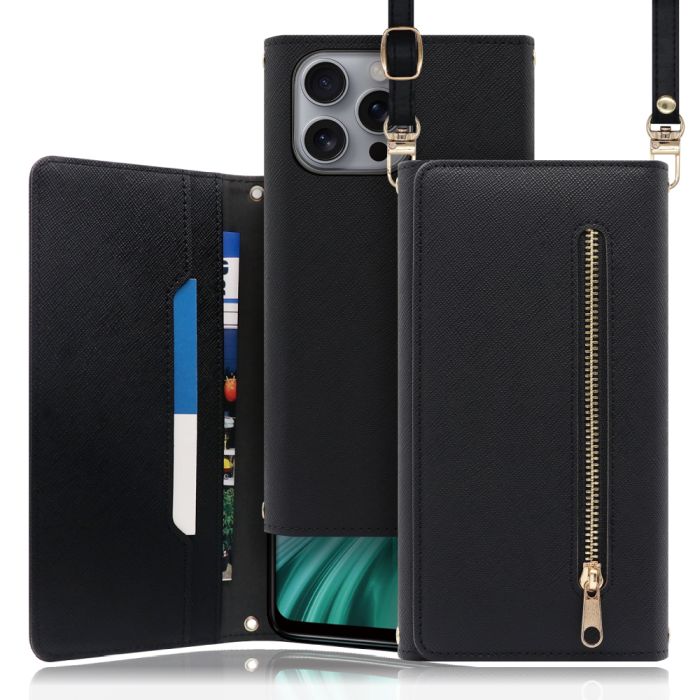 [ LOOF SHOULDER ] iPhone 16 Pro Max iPhone16 Pro Max アイフォン16 プロ マックス スマホケース ケース カバー ショルダー スマホショルダー ストラップ 肩掛け 首掛け 手帳型ケース カード収納 マグネット付き ベルトなし [ iPhone 16 Pro Max ]