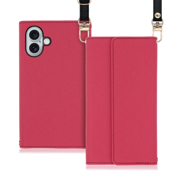 [ LOOF STRAP ] iPhone 16 Plus iPhone16 Plus アイフォン16 プラス  スマホケース ケース カバー ショルダー スマホショルダー ストラップ 肩掛け 首掛け 手帳型ケース カード収納 マグネット付き [ iPhone 16 Plus ]