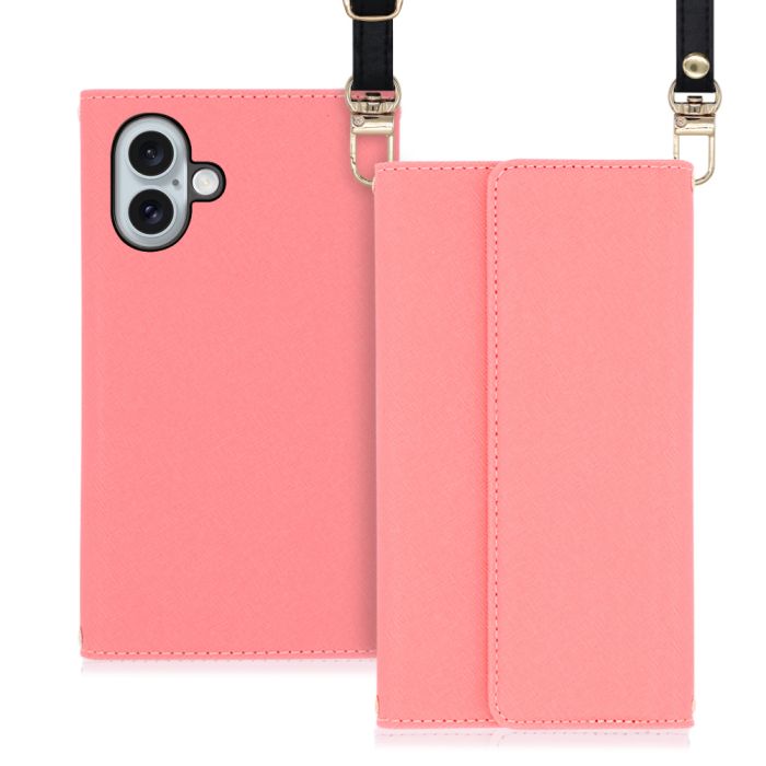 [ LOOF STRAP ] iPhone 16 Plus iPhone16 Plus アイフォン16 プラス  スマホケース ケース カバー ショルダー スマホショルダー ストラップ 肩掛け 首掛け 手帳型ケース カード収納 マグネット付き [ iPhone 16 Plus ]