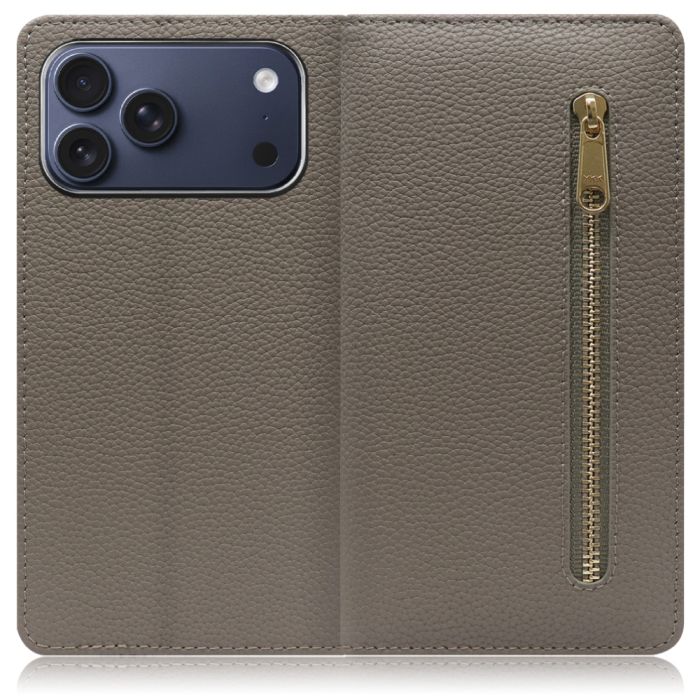 [ LOOF POCKET ] iPhone 17 Pro Max iPhone17 Pro Max アイフォン17 プロ マックス スマホケース ケース カバー 手帳型ケース カード収納 本革 マグネットなし ベルトなし ポケット ファスナー [ iPhone 17 Pro Max 用 ]