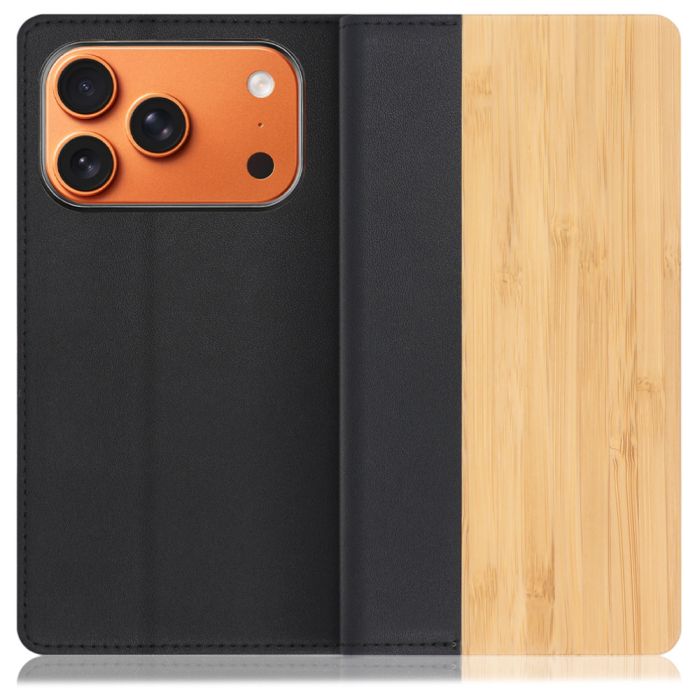 [ LOOF NATURE ] iPhone 17 Pro iPhone17 Pro アイフォン17 プロ スマホケース ケース カバー 手帳型ケース カード収納 マグネット付き 天然木 本革 ベルトなし [ iPhone 17 Pro 用 ]