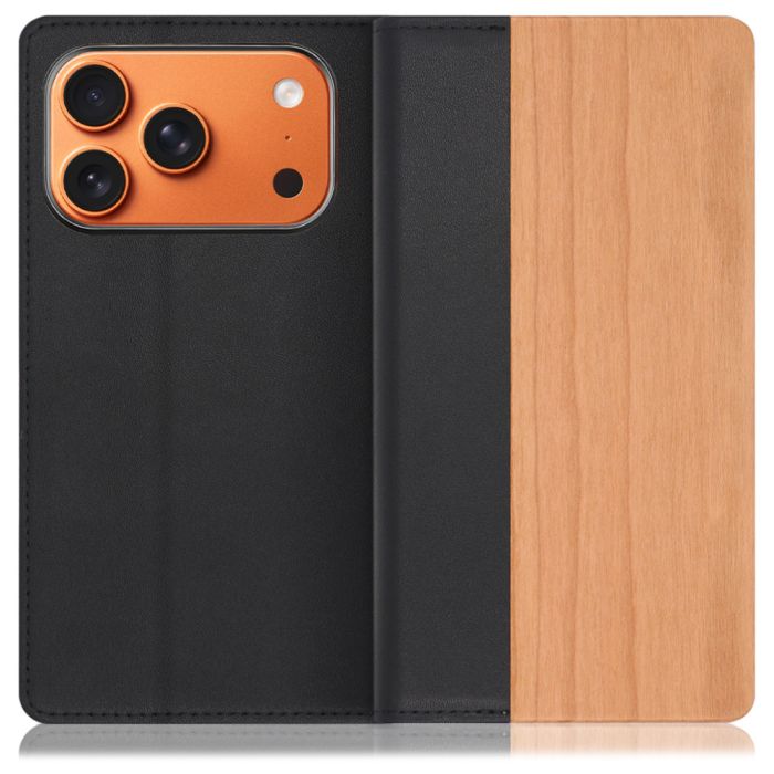 [ LOOF NATURE ] iPhone 17 Pro iPhone17 Pro アイフォン17 プロ スマホケース ケース カバー 手帳型ケース カード収納 マグネット付き 天然木 本革 ベルトなし [ iPhone 17 Pro 用 ]