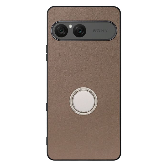 [ LOOF RING-SHELL (シンプル Ver.) ] Xperia 10 VII エクスペリア XQ-FE44 スマホケース 背面 ケース カバー ハードケース スマホリング リング付き 本革 ストラップホール [ Xperia 10 VII 用 ]