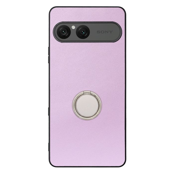 [ LOOF RING-SHELL (シンプル Ver.) ] Xperia 10 VII エクスペリア XQ-FE44 スマホケース 背面 ケース カバー ハードケース スマホリング リング付き 本革 ストラップホール [ Xperia 10 VII 用 ]