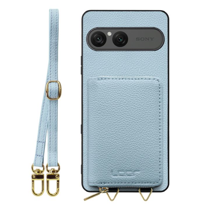 [ LOOF LUXURY-SHELL POUCH ] Xperia 10 VII エクスペリア XQ-FE44 ケース ショルダー スマホショルダー 背面 収納 ポーチ付き カバー スマホケース ストラップ 本革 [ Xperia 10 VII 用 ]