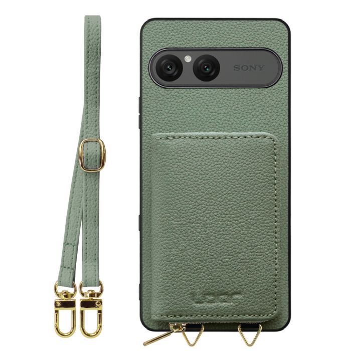 [ LOOF LUXURY-SHELL POUCH ] Xperia 10 VII エクスペリア XQ-FE44 ケース ショルダー スマホショルダー 背面 収納 ポーチ付き カバー スマホケース ストラップ 本革 [ Xperia 10 VII 用 ]