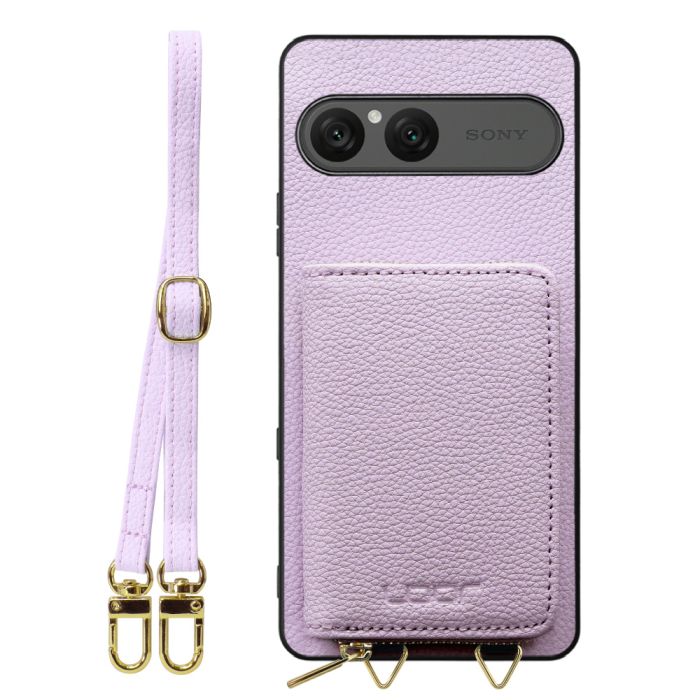 [ LOOF LUXURY-SHELL POUCH ] Xperia 10 VII エクスペリア XQ-FE44 ケース ショルダー スマホショルダー 背面 収納 ポーチ付き カバー スマホケース ストラップ 本革 [ Xperia 10 VII 用 ]