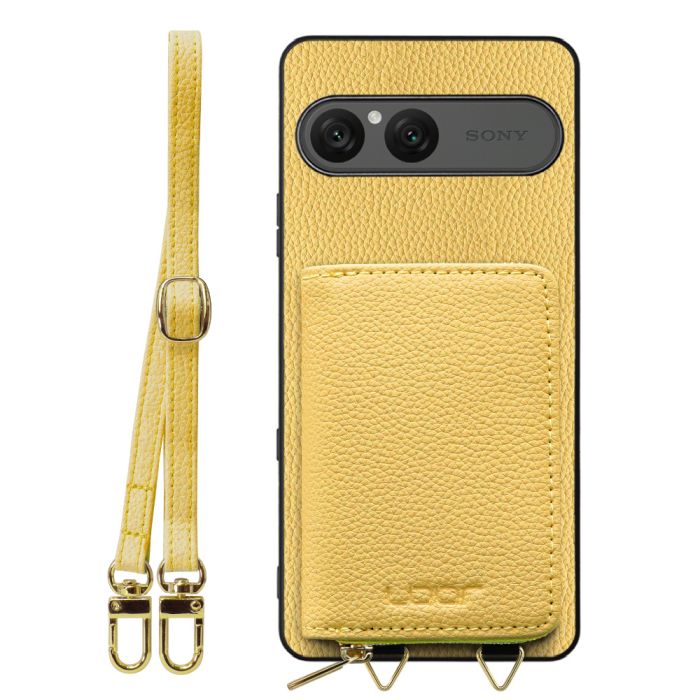 [ LOOF LUXURY-SHELL POUCH ] Xperia 10 VII エクスペリア XQ-FE44 ケース ショルダー スマホショルダー 背面 収納 ポーチ付き カバー スマホケース ストラップ 本革 [ Xperia 10 VII 用 ]