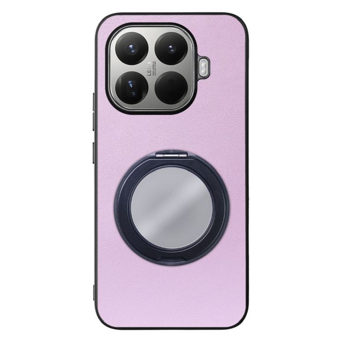 [ LOOF RING-SHELL (ミラー Ver.) ] Xiaomi 15T Pro シャオミ 15T Pro スマホケース 背面 ケース カバー ミラー付きスマホリング スタンド 本革 レザー 落下防止  [ Xiaomi 15T Pro ]