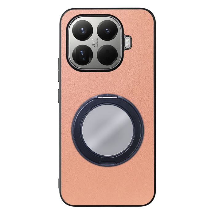 [ LOOF RING-SHELL (ミラー Ver.) ] Xiaomi 15T Pro シャオミ 15T Pro スマホケース 背面 ケース カバー ミラー付きスマホリング スタンド 本革 レザー 落下防止  [ Xiaomi 15T Pro ]