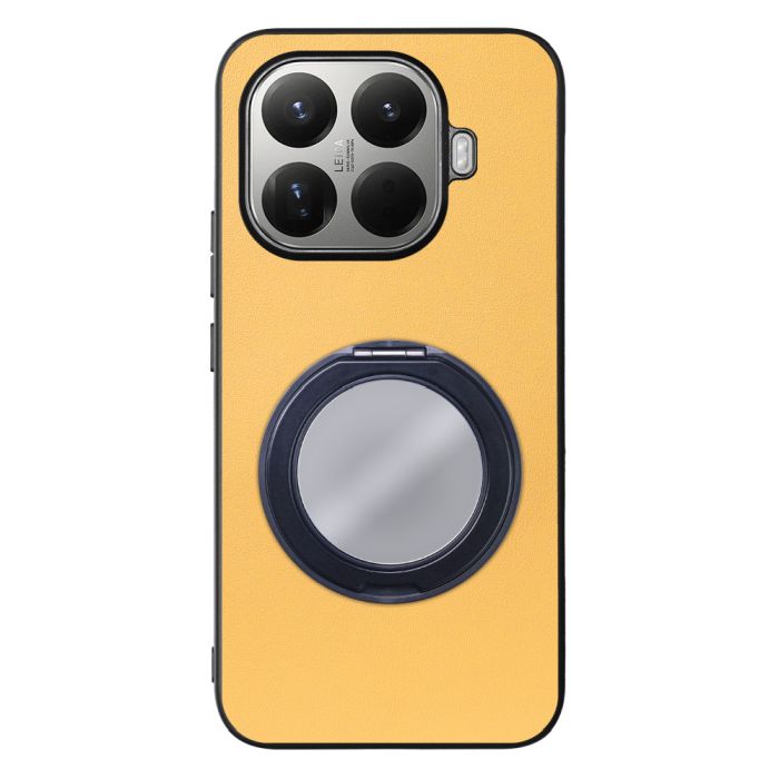 [ LOOF RING-SHELL (ミラー Ver.) ] Xiaomi 15T Pro シャオミ 15T Pro スマホケース 背面 ケース カバー ミラー付きスマホリング スタンド 本革 レザー 落下防止  [ Xiaomi 15T Pro ]