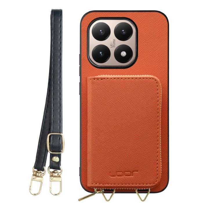 [ LOOF CASUAL-SHELL POUCH ] Xiaomi 15T シャオミ 15T ケース ショルダー スマホショルダー 背面 収納 ポーチ付き カバー スマホケース ストラップ レザー [ Xiaomi 15T ]