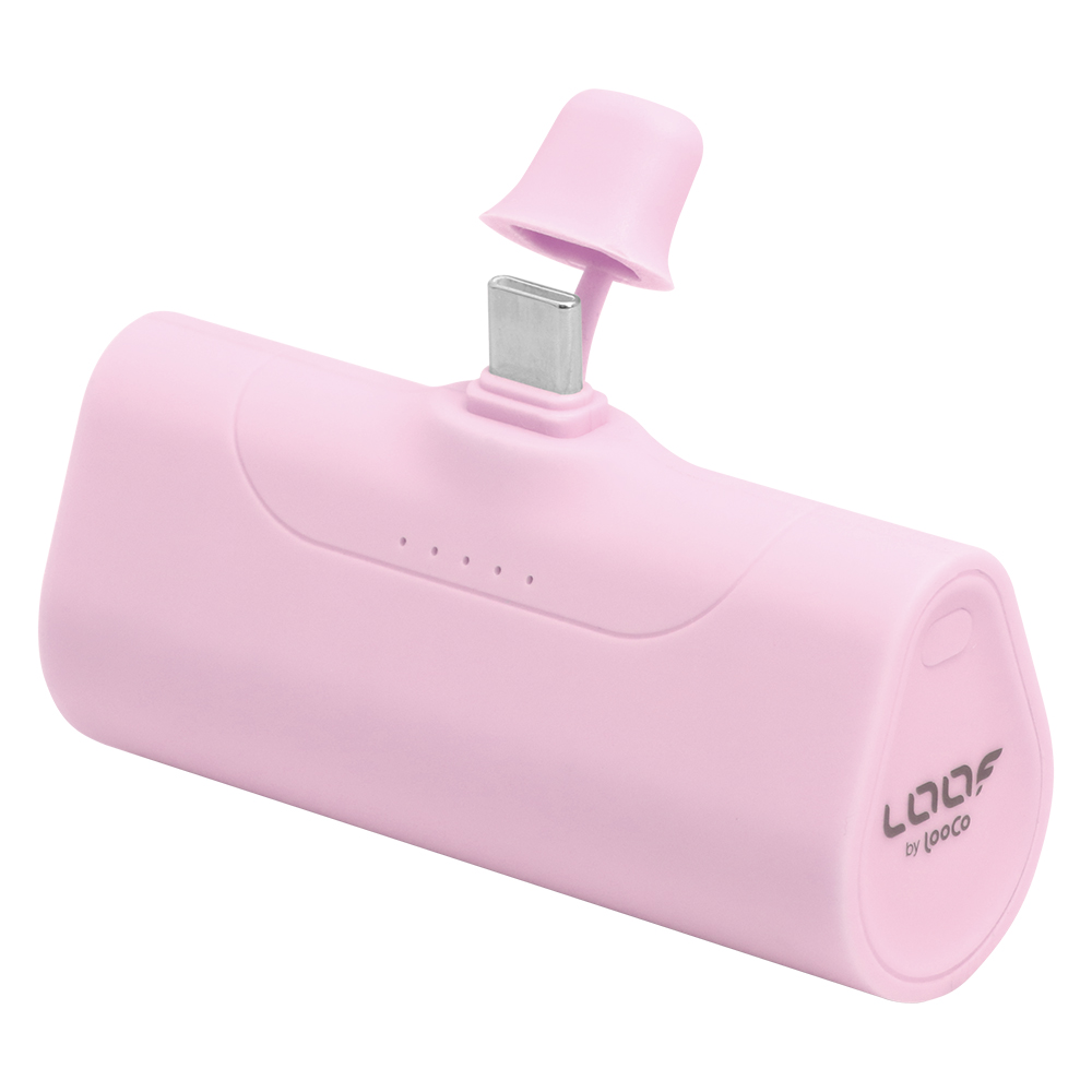LOOF モバイルバッテリー 軽量 小型 急速充電 PD対応 5000mAh ケーブル付き コネクター内蔵 iPhone Type-C タイプC iPhone アンドロイド USB C 直接充電 残量表示 ケーブル不要 コードレス コンパクト ミニ 軽い かわいい マット パステル くすみ くすみカラー スマホ 充電器