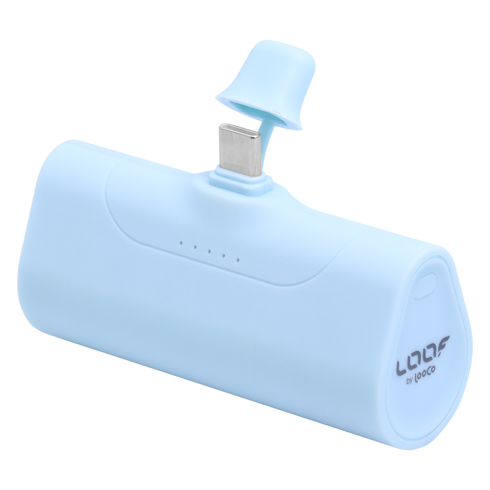 LOOF モバイルバッテリー 軽量 小型 急速充電 PD対応 5000mAh ケーブル付き コネクター内蔵 iPhone Type-C タイプC iPhone アンドロイド USB C 直接充電 残量表示 ケーブル不要 コードレス コンパクト ミニ 軽い かわいい マット パステル くすみ くすみカラー スマホ 充電器