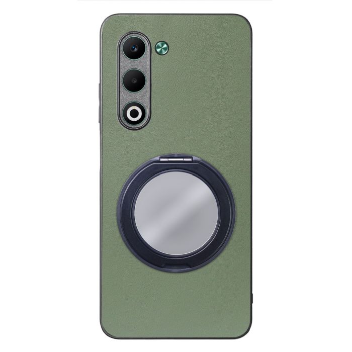 [ LOOF RING-SHELL (ミラー Ver.) ] OPPO A5 5G オッポ CPH2735 スマホケース 背面 ケース カバー ミラー付きスマホリング スタンド 本革 レザー 落下防止  [ OPPO A5 5G ]