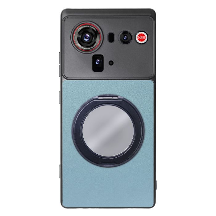 [ LOOF RING-SHELL (ミラー Ver.) ] nubia Z80 Ultra NX741J スマホケース 背面 ケース カバー ミラー付きスマホリング スタンド 本革 レザー 落下防止  [ nubia Z80 Ultra ]