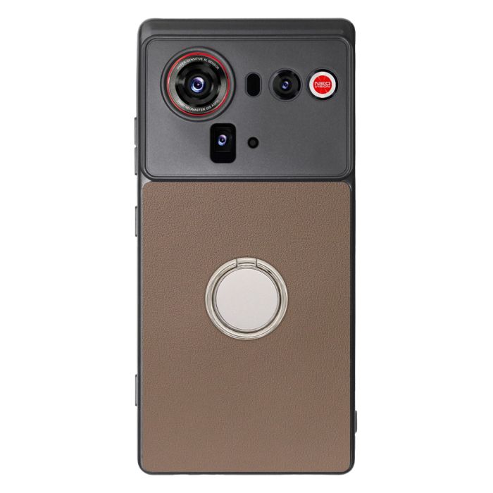 [ LOOF RING-SHELL (シンプル Ver.) ] nubia Z80 Ultra NX741J スマホケース 背面 ケース カバー ハードケース スマホリング リング付き 本革 ストラップホール [ nubia Z80 Ultra ]