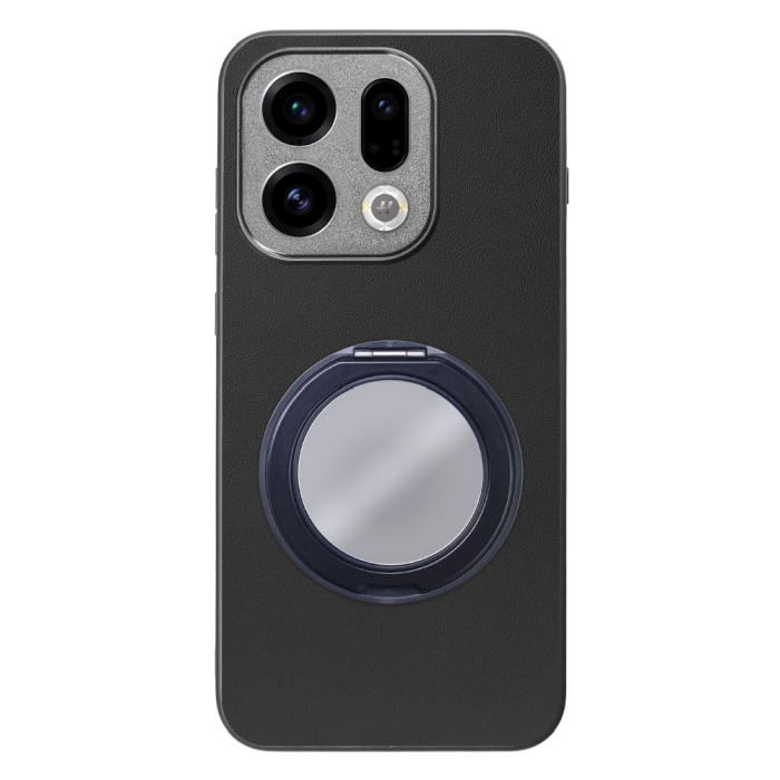 [ LOOF RING-SHELL (ミラー Ver.) ] OPPO Find X9 OPG07 CPH2797 スマホケース 背面 ケース カバー ミラー付きスマホリング スタンド 本革 レザー 落下防止  [ OPPO Find X9 ]