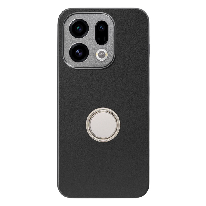 [ LOOF RING-SHELL (シンプル Ver.) ] OPPO Find X9 OPG07 CPH2797 スマホケース 背面 ケース カバー ハードケース スマホリング リング付き 本革 ストラップホール [ OPPO Find X9 ]