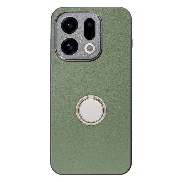 [ LOOF RING-SHELL (シンプル Ver.) ] OPPO Find X9 OPG07 CPH2797 スマホケース 背面 ケース カバー ハードケース スマホリング リング付き 本革 ストラップホール [ OPPO Find X9 ]