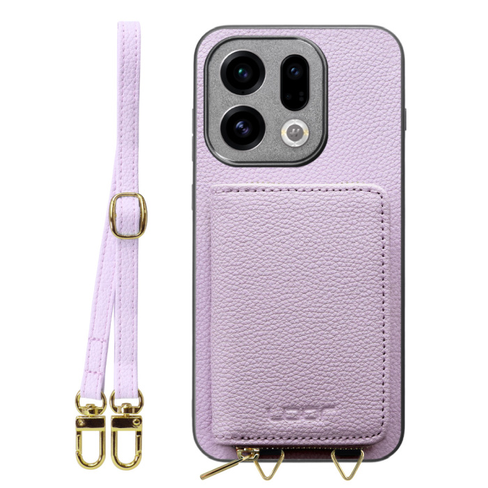 [ LOOF LUXURY-SHELL POUCH ] OPPO Find X9 OPG07 CPH2797 ケース ショルダー スマホショルダー 背面 収納 ポーチ付き カバー スマホケース ストラップ 本革 [ OPPO Find X9 ]