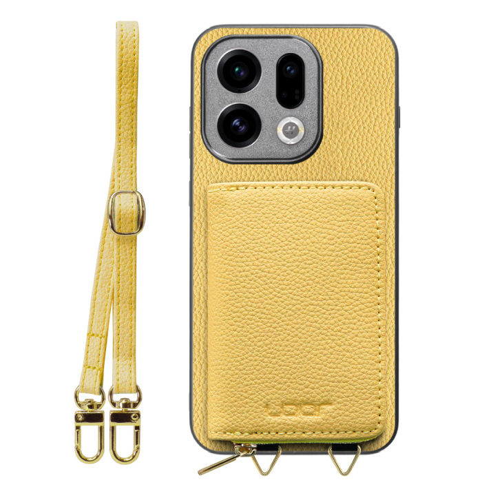 [ LOOF LUXURY-SHELL POUCH ] OPPO Find X9 OPG07 CPH2797 ケース ショルダー スマホショルダー 背面 収納 ポーチ付き カバー スマホケース ストラップ 本革 [ OPPO Find X9 ]