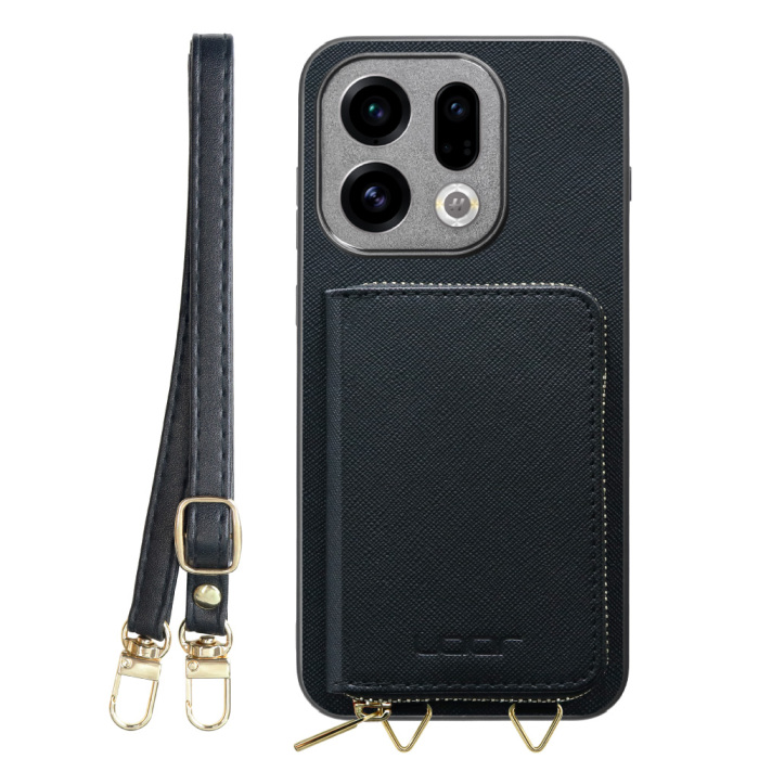 [ LOOF CASUAL-SHELL POUCH ] OPPO Find X9 OPG07 CPH2797 ケース ショルダー スマホショルダー 背面 収納 ポーチ付き カバー スマホケース ストラップ レザー [ OPPO Find X9 ]