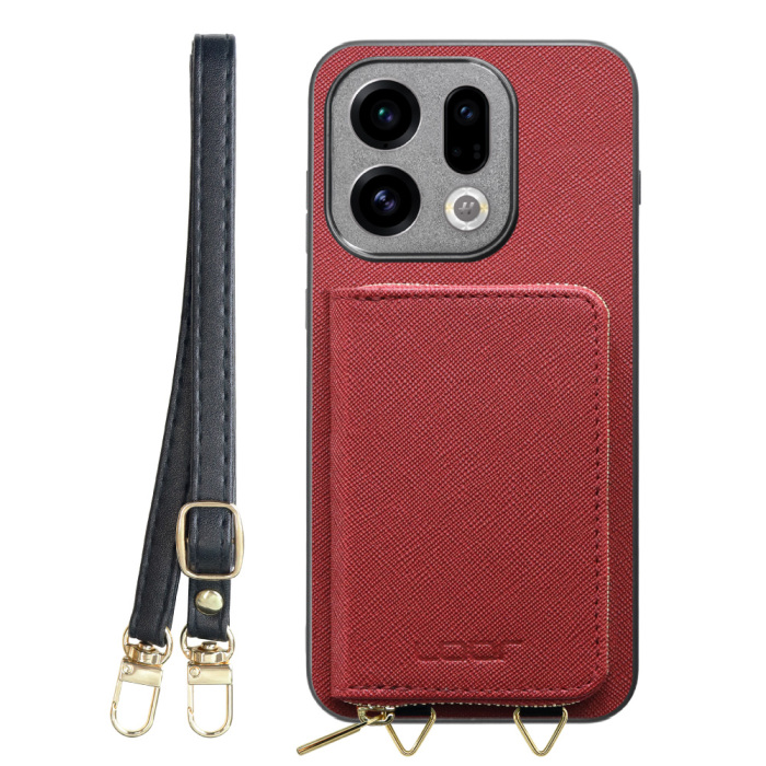 [ LOOF CASUAL-SHELL POUCH ] OPPO Find X9 OPG07 CPH2797 ケース ショルダー スマホショルダー 背面 収納 ポーチ付き カバー スマホケース ストラップ レザー [ OPPO Find X9 ]