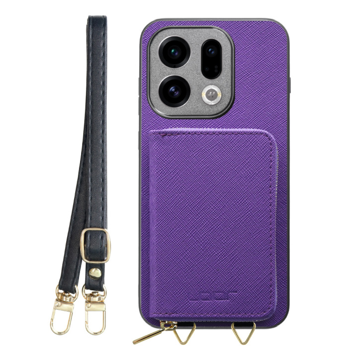 [ LOOF CASUAL-SHELL POUCH ] OPPO Find X9 OPG07 CPH2797 ケース ショルダー スマホショルダー 背面 収納 ポーチ付き カバー スマホケース ストラップ レザー [ OPPO Find X9 ]