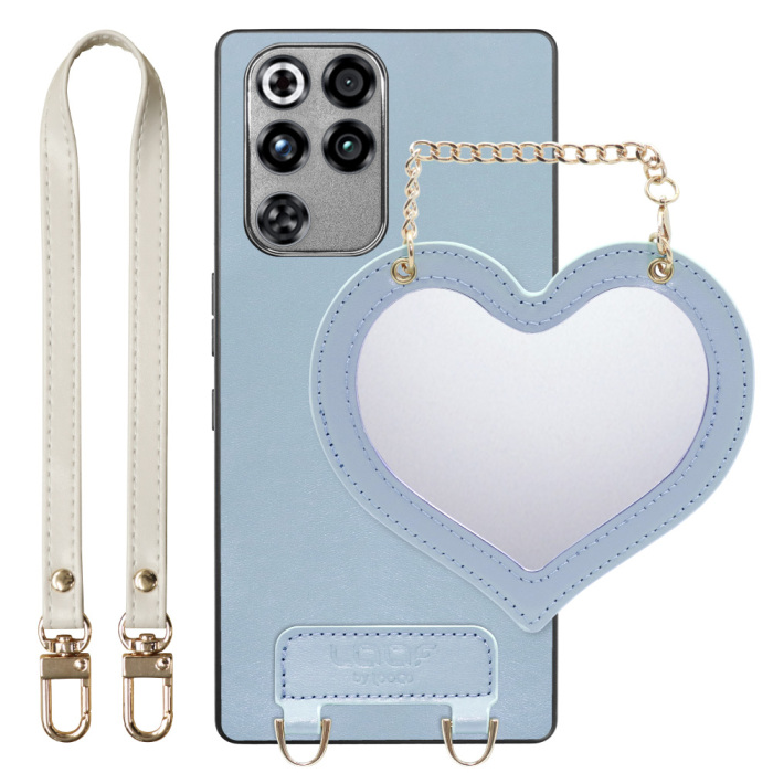 [ LOOF CHARM-SHELL Series ] REDMAGIC 11 Pro NX809J ZTE nubia スマホケース  ハートのミラーチャーム付き シンプル 背面カバー スマホケース ストラップ付 本革 [ REDMAGIC 11 Pro ]