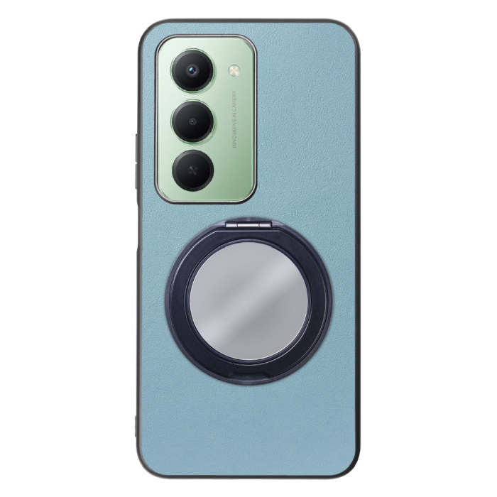 [ LOOF RING-SHELL (ミラー Ver.) ] Xiaomi REDMI 15 5G  スマホケース 背面 ケース カバー ミラー付きスマホリング スタンド 本革 レザー 落下防止  [ Xiaomi REDMI 15 5G ]